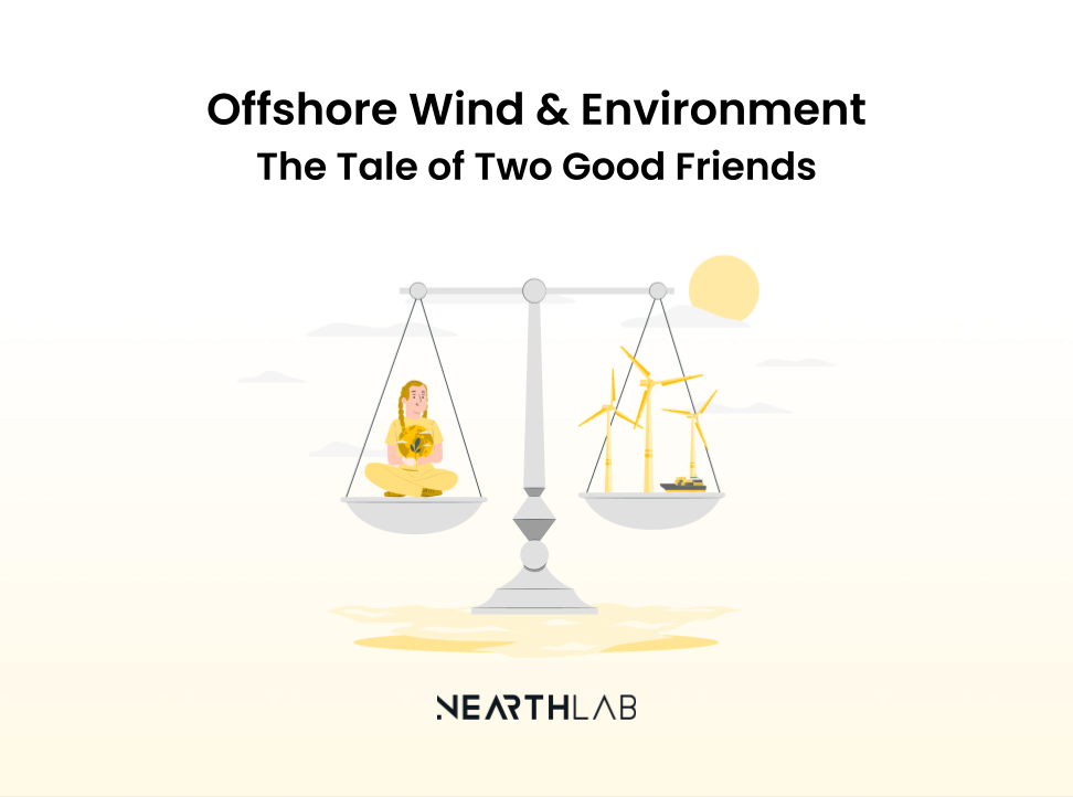 Illustration denoting eco-friendliness of offshore wind energy 